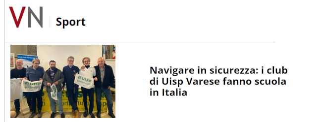 Navigare in sicurezza: i club di Uisp Varese fanno scuola in Italia
