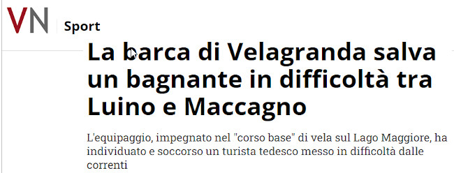 La barca di Velagranda salva un bagnante in difficoltà tra Luino e Maccagno
