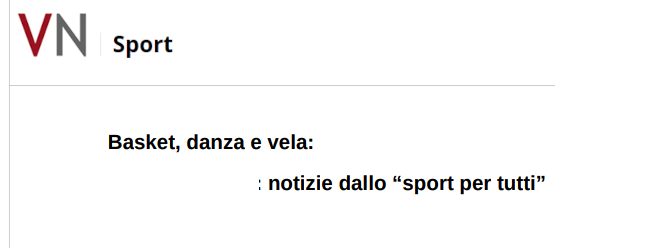 Basket, danza e vela: notizie dallo