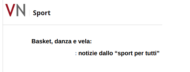 Basket, danza e vela: notizie dallo 