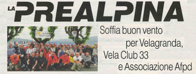 Soffia buon vento per VelaGranda, Vela Club 33 e Associazione Afpd