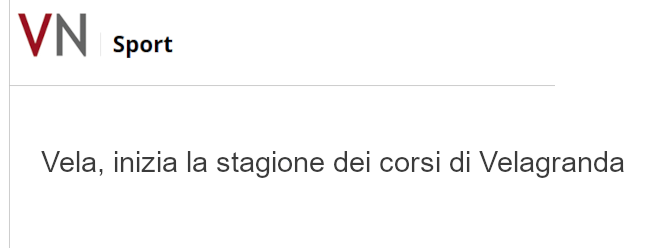 Vela, inizia la stagione dei corsi di Velagranda