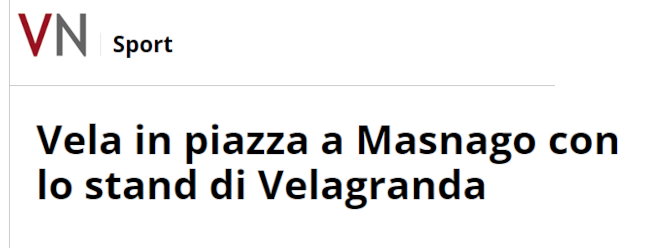 Vela in piazza a Masnago con lo stand di Velagranda