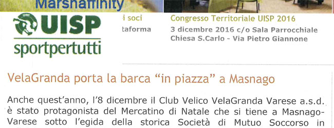 Club Velico VelaGranda protagonista al mercatino di Natale

