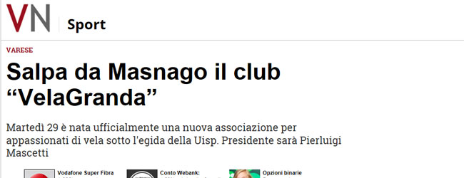 Martedì 29 è nata ufficialmente una nuova associazione per appassionati di vela sotto l'egida della Uisp. Presidente sarà Pierluigi Mascetti...