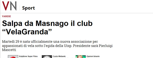 Martedì 29 è nata ufficialmente una nuova associazione per appassionati di vela sotto l'egida della Uisp. Presidente sarà Pierluigi Mascetti...
